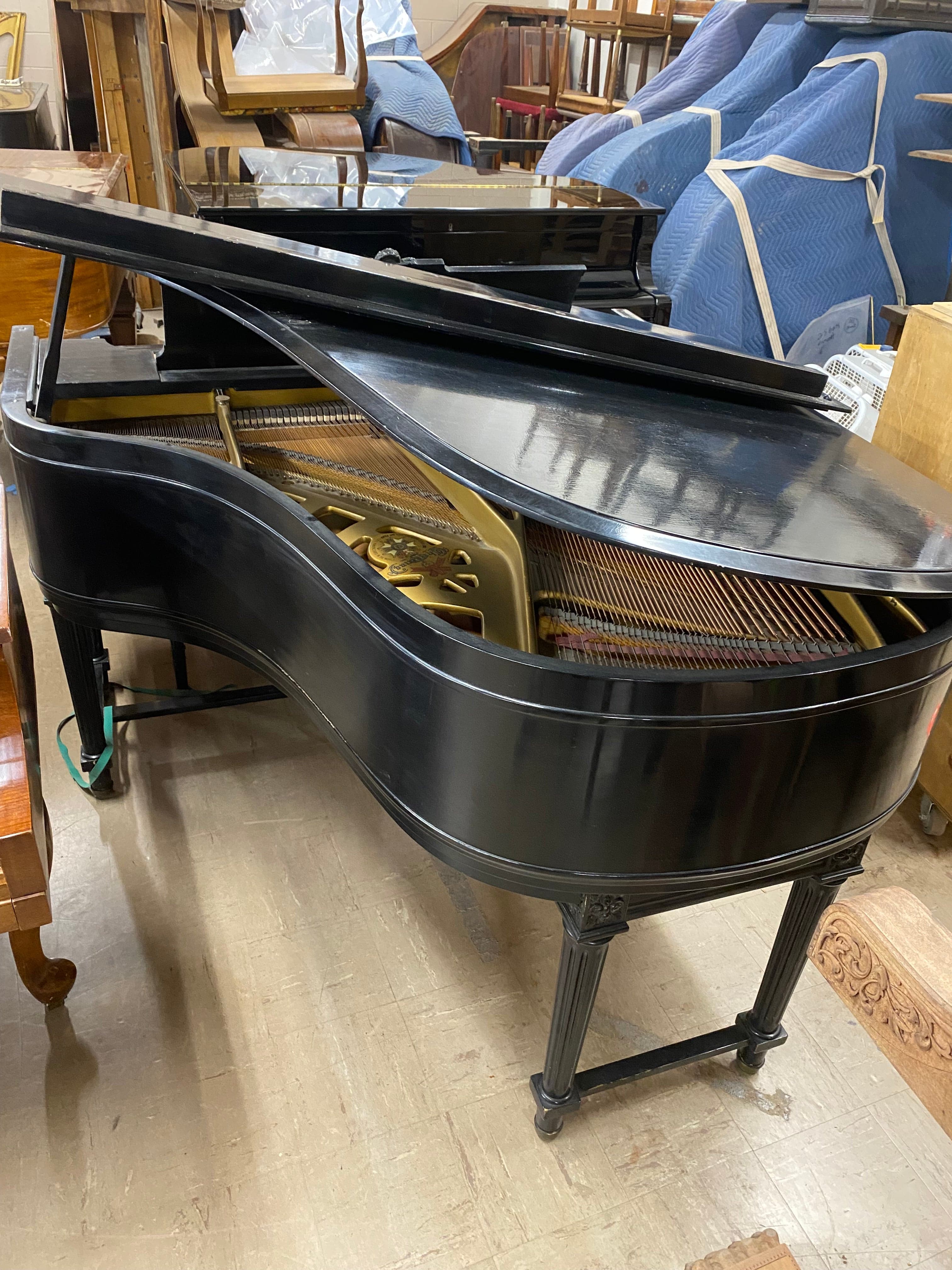 Chickering centennial 5’3” baby grand in black. - Chickeringgatelegblackbanygrand-7